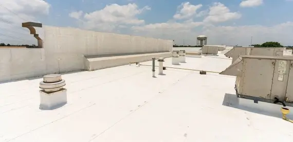 The roof of a commercial building.